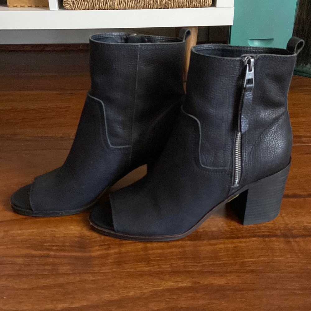Lucky Brand black peep toe booties